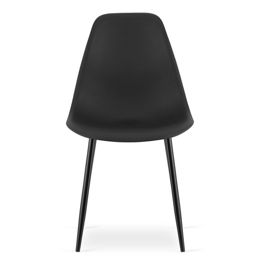 Zestaw Stół 120cm x 60cm - dąb sonoma / czarne nogi + 4 krzesła czarne / nogi czarne