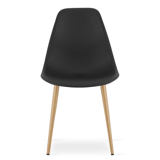 Zestaw Stół 120cm x 60cm - dąb sonoma / czarne nogi + 4 krzesła czarne / nogi naturalne