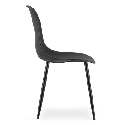 Zestaw Stół 120cm x 60cm - rustykalny / czarne nogi + 4 krzesła czarne / nogi czarne