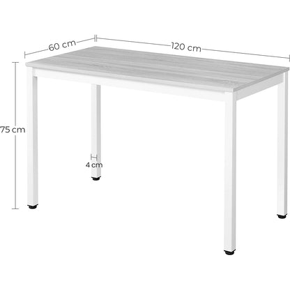 Zestaw Stół 120cm x 60cm - rustykalny / czarne nogi + 4 krzesła czarne / nogi czarne