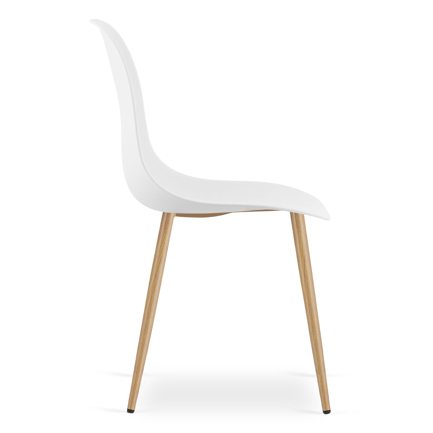 Zestaw Stół 120cm x 80cm - biały + 4 krzesła białe / nogi naturalne