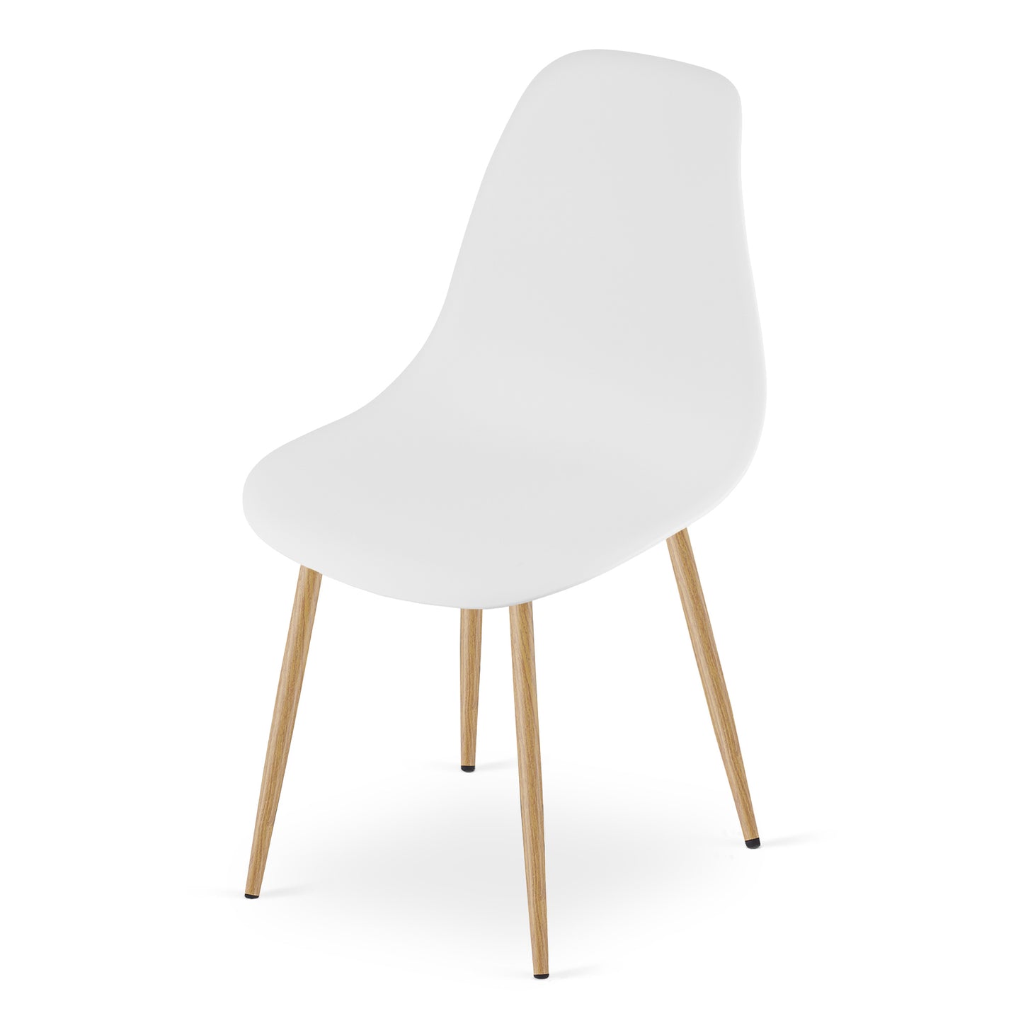 Zestaw Stół Okrągły 80cm - biały / naturalne nogi + 4 krzesła białe / nogi naturalne