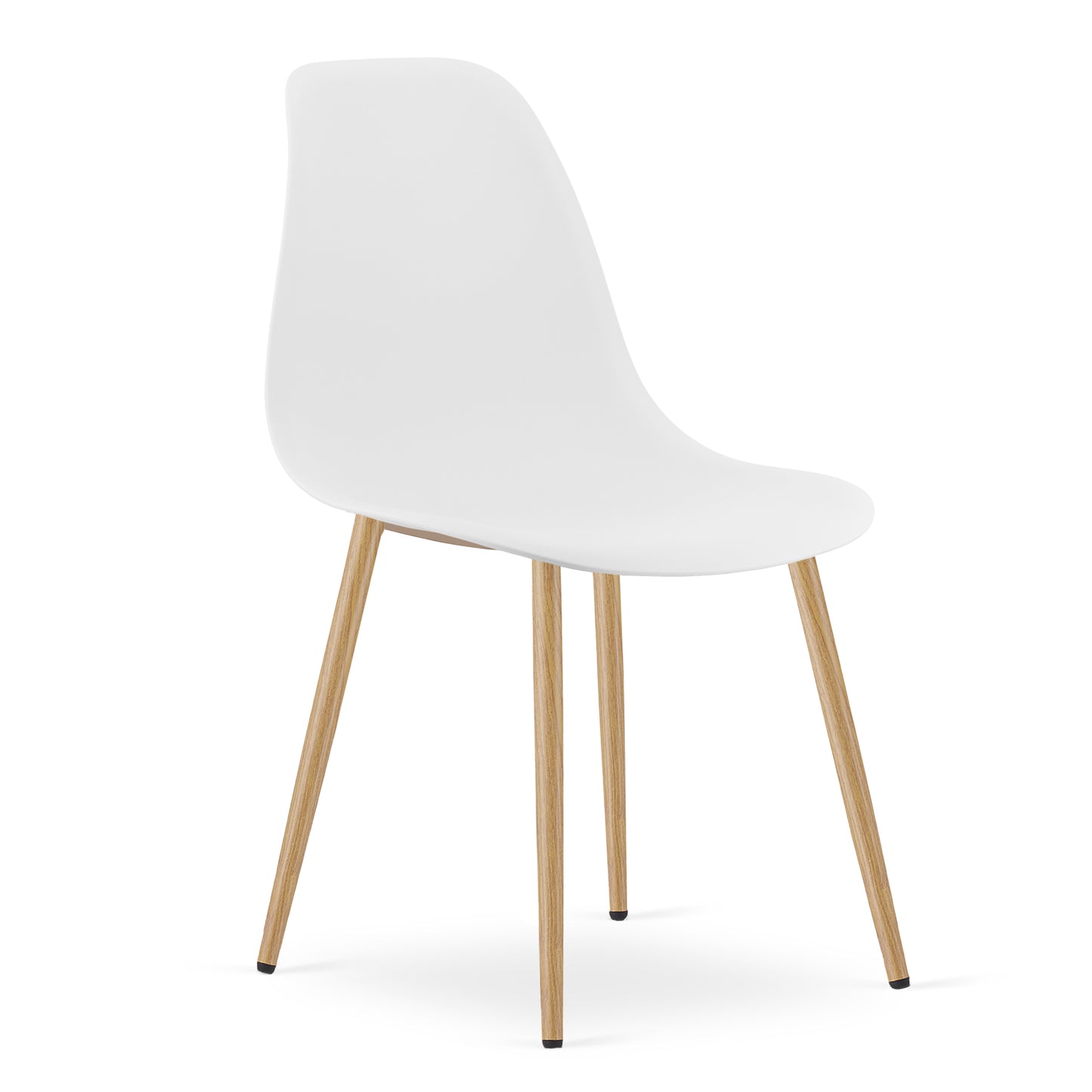 Zestaw Stół Okrągły 80cm - biały / naturalne nogi + 4 krzesła białe / nogi naturalne