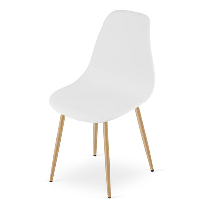 Zestaw Stół Okrągły 60cm - biały / naturalne nogi + 2 krzesła białe / nogi naturalne