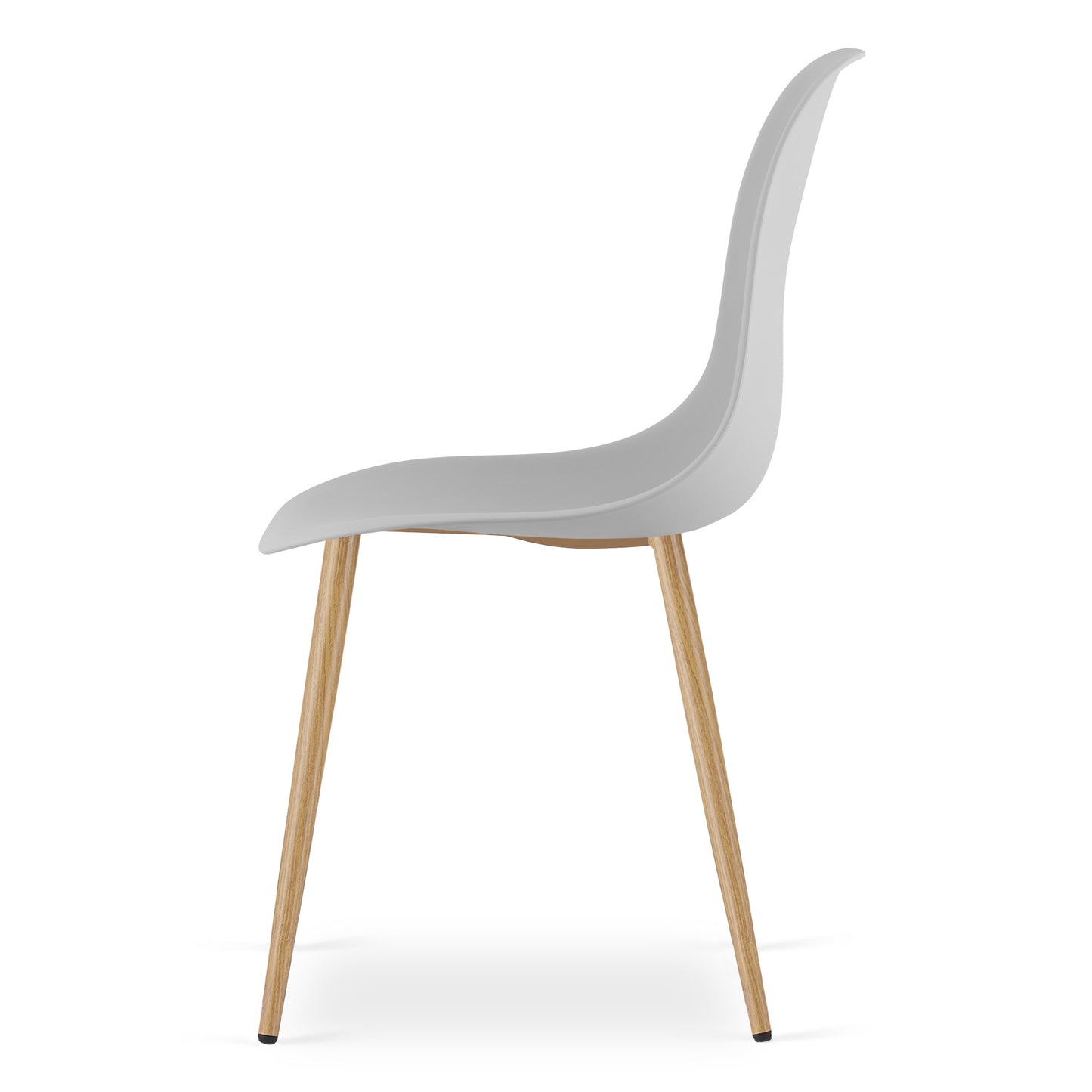 Zestaw Stół Okrągły 60cm - biały / naturalne nogi + 2 krzesła szare / nogi naturalne