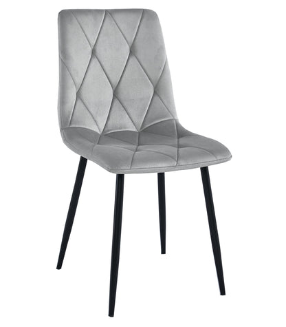 Krzesło LIRA - aksamit szary jasny / nogi czarne x 4