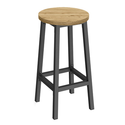 Taboret barowy 65cm - dąb artisan / nogi czarne