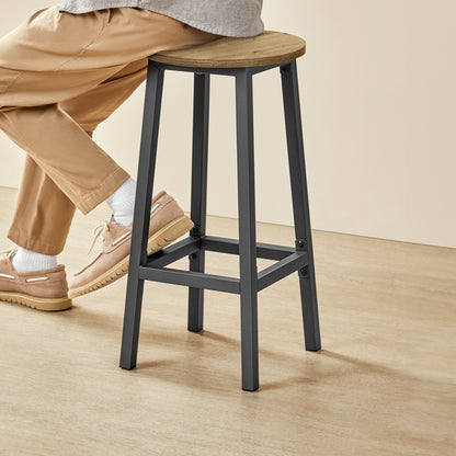 Taboret barowy 65cm - dąb artisan / nogi czarne
