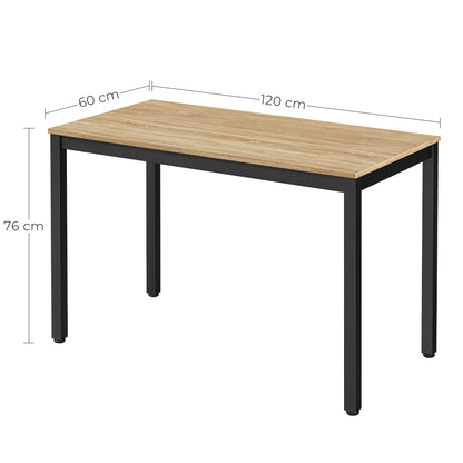 Zestaw Stół 120cm x 60cm - dąb sonoma / czarne nogi + 4 krzesła czarne / nogi naturalne