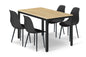 Zestaw Stół 120cm x 60cm - dąb sonoma / czarne nogi + 4 krzesła czarne / nogi czarne