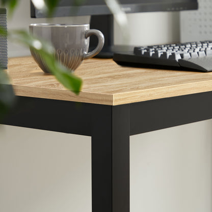 Zestaw Stół 120cm x 60cm - dąb sonoma / czarne nogi + 4 krzesła czarne / nogi czarne