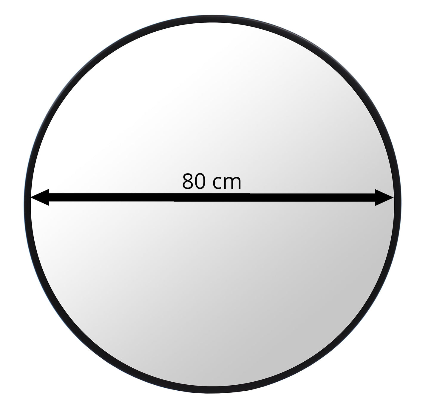 Lustro 80 cm czarna rama