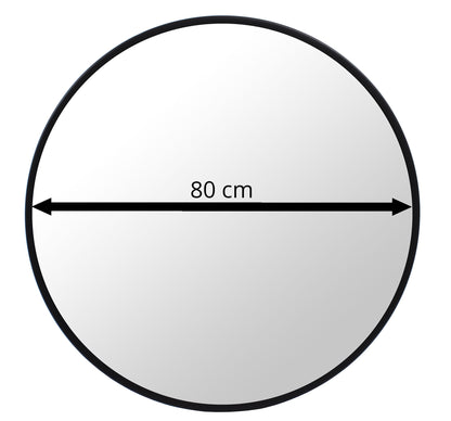 Lustro 80 cm czarna rama