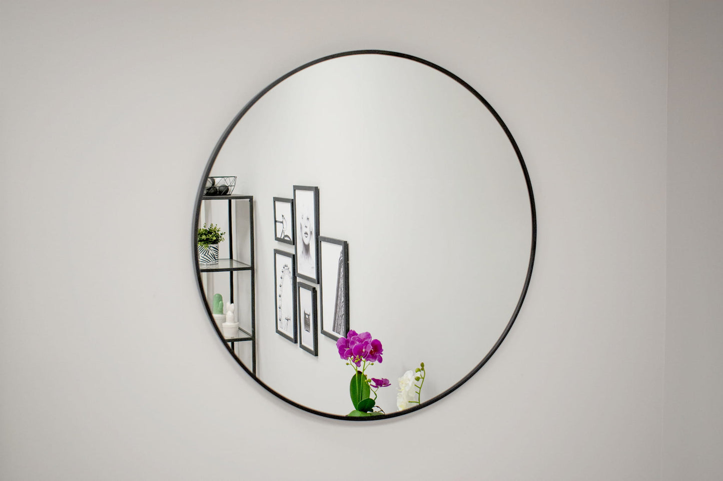 Lustro 60 cm czarna rama