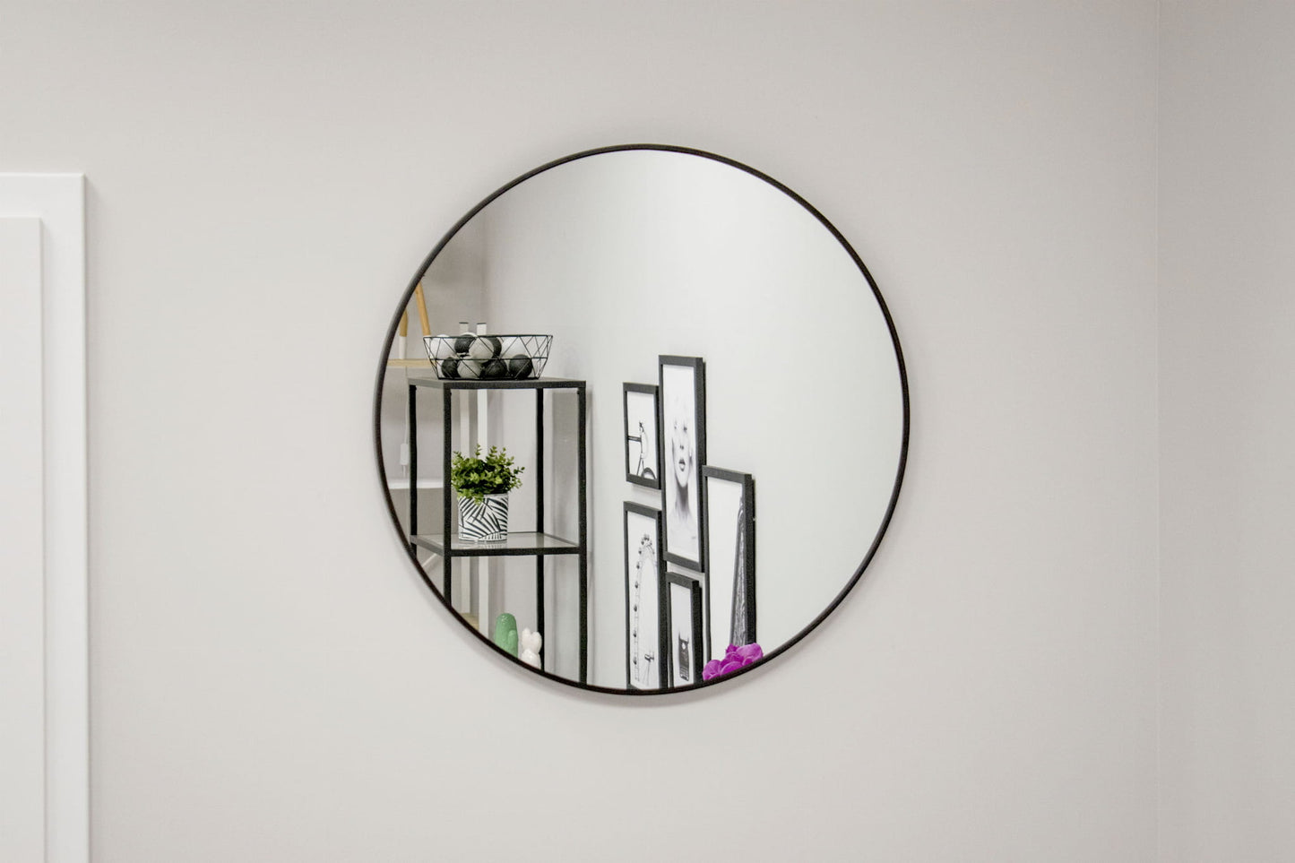 Lustro 80 cm czarna rama