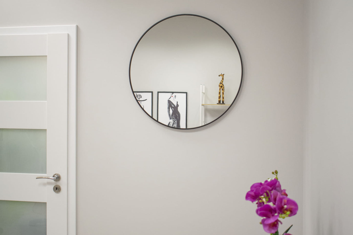 Lustro 80 cm czarna rama