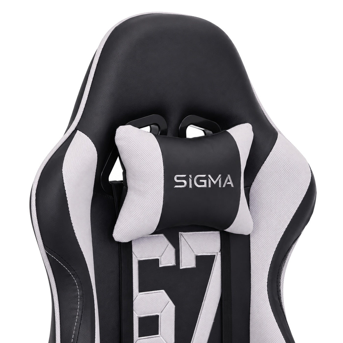 Fotel gamingowy SIGMA 67 Gray z podnóżkiem, regulowanym oparciem i oddychającą tapicerką