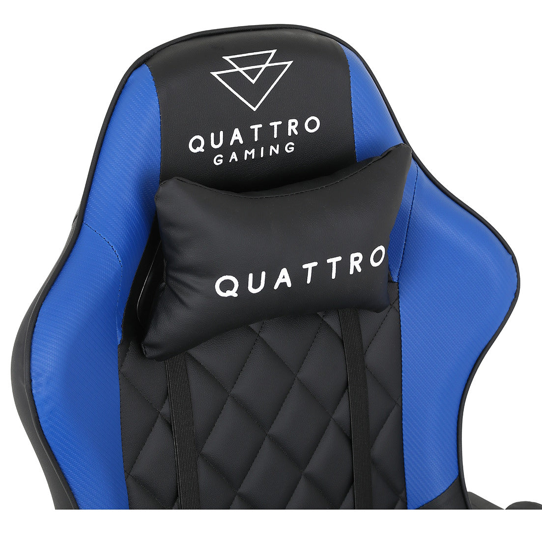 Fotel Gamingowy Carbon Blue z Wysuwanym Podnóżkiem i Pikowanym Obiciem