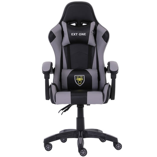 Fotel gamingowy dla gracza, szaro-czarny