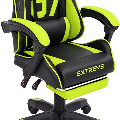 Fotel gamingowy SIGMA 67 Neon Green z podnóżkiem, regulowanym oparciem i oddychającą tapicerką