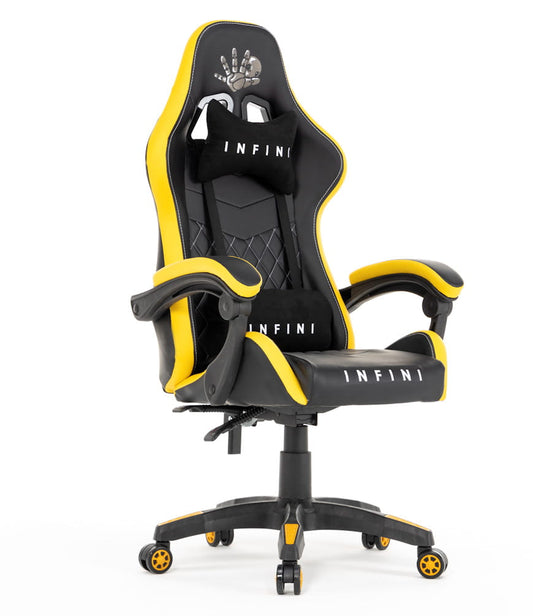 Fotel gamingowy dla gracza, czarno-żółty