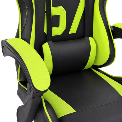 Fotel gamingowy SIGMA 67 Neon Green z podnóżkiem, regulowanym oparciem i oddychającą tapicerką