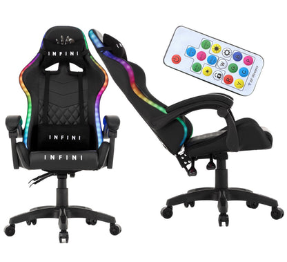 Fotel gamingowy RGB LED – z podświetleniem LED