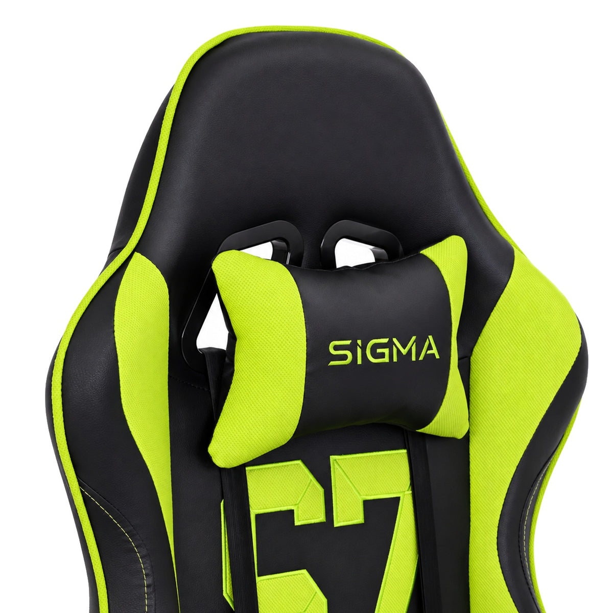 Fotel gamingowy SIGMA 67 Neon Green z podnóżkiem, regulowanym oparciem i oddychającą tapicerką