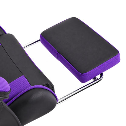 Fotel gamingowy SIGMA 67 Purple z podnóżkiem, regulowanym oparciem i oddychającą tapicerką
