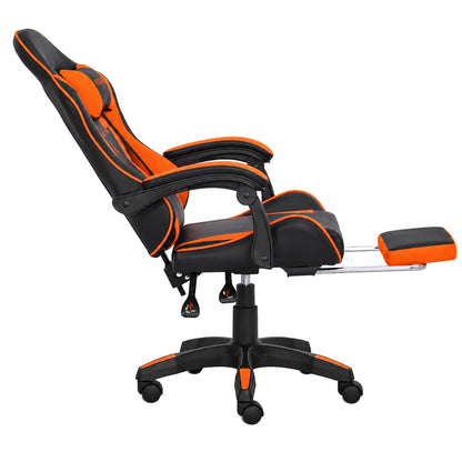 Fotel gamingowy SIGMA 67 Orange z podnóżkiem, regulowanym oparciem i oddychającą tapicerką