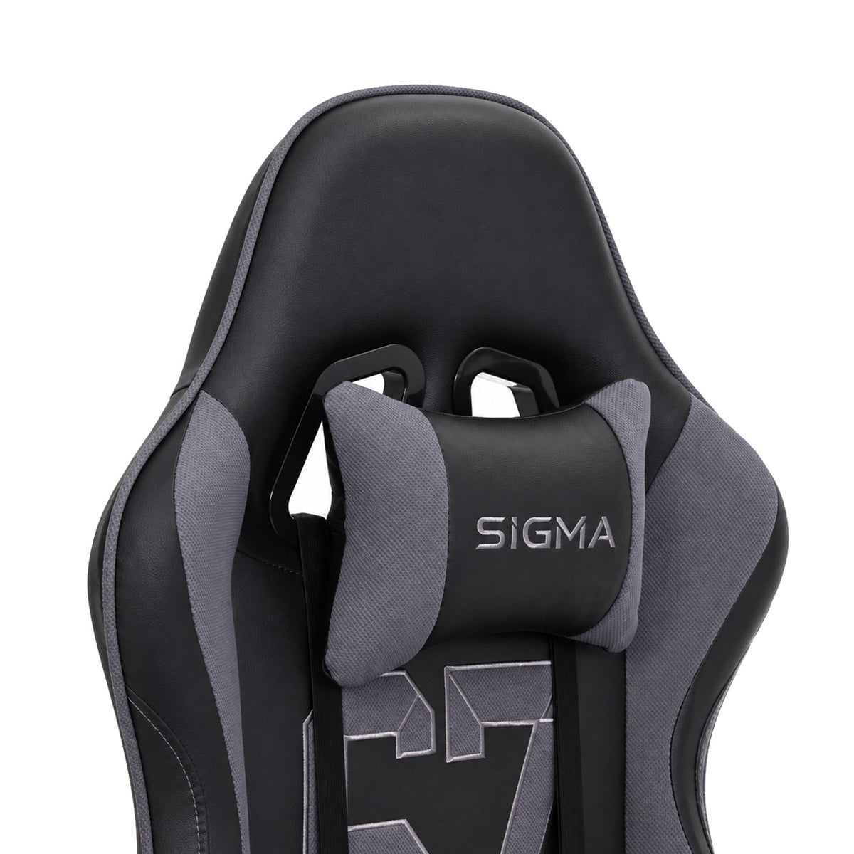 Fotel gamingowy SIGMA 67 Graphite z podnóżkiem, regulowanym oparciem i oddychającą tapicerką
