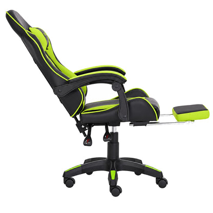 Fotel gamingowy SIGMA 67 Neon Green z podnóżkiem, regulowanym oparciem i oddychającą tapicerką